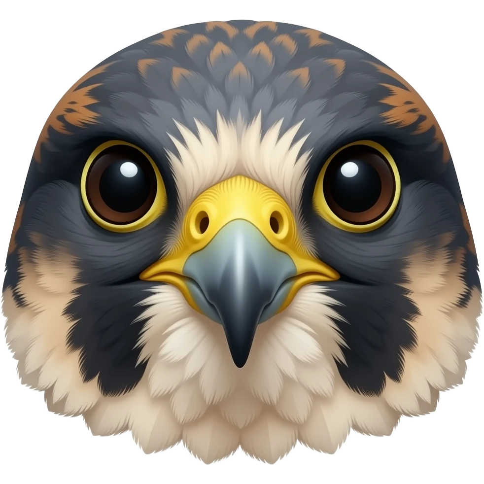 peregrine, portrait, front face emoji