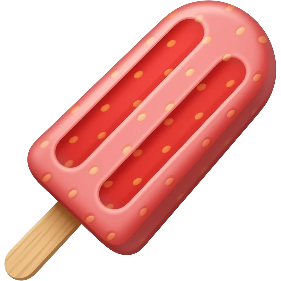 Red Strawberry flavoured popsicle emoji