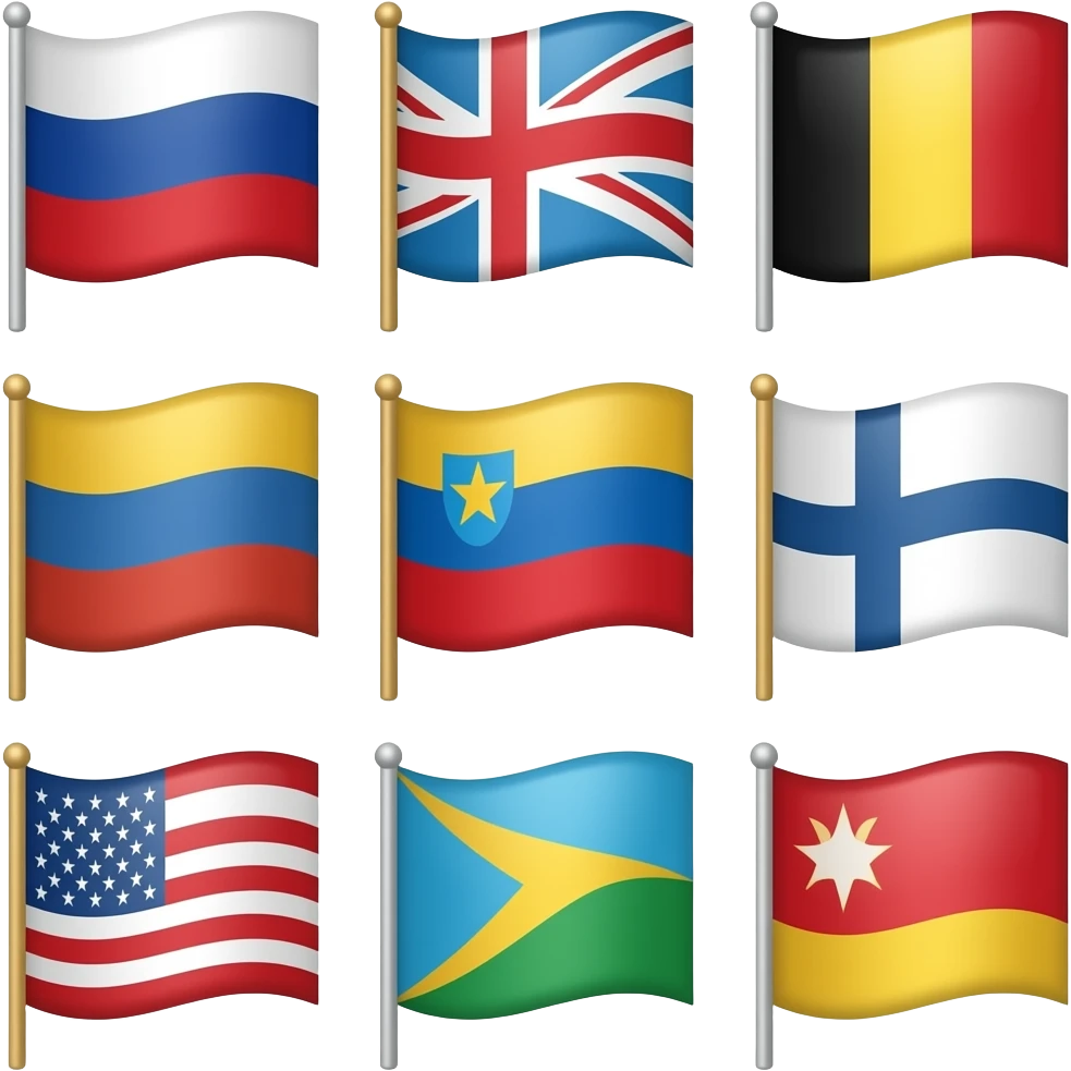 Different flag shapes emoji