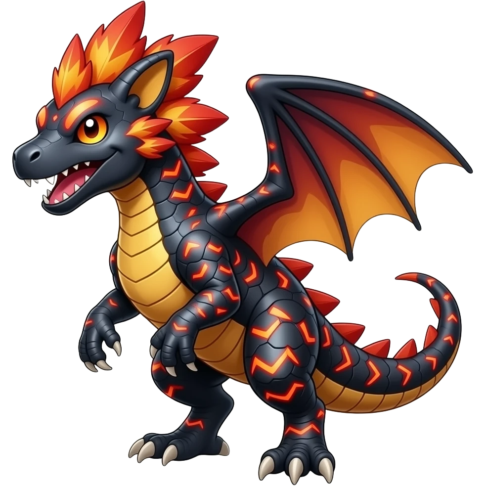 Shiny edgy cool badass Raptorik feathery spicy Furry scaly oily with neon-markings Salandit-Salamence-Ekans-Seviper-Rapidash-Salazzle-Fakemon-hybrid emoji