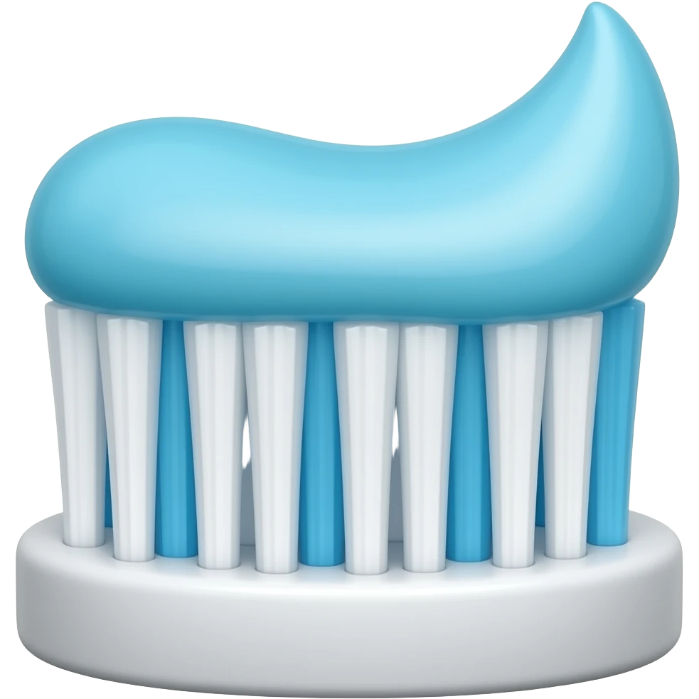 toothbrush with blue substance on bristles emoji