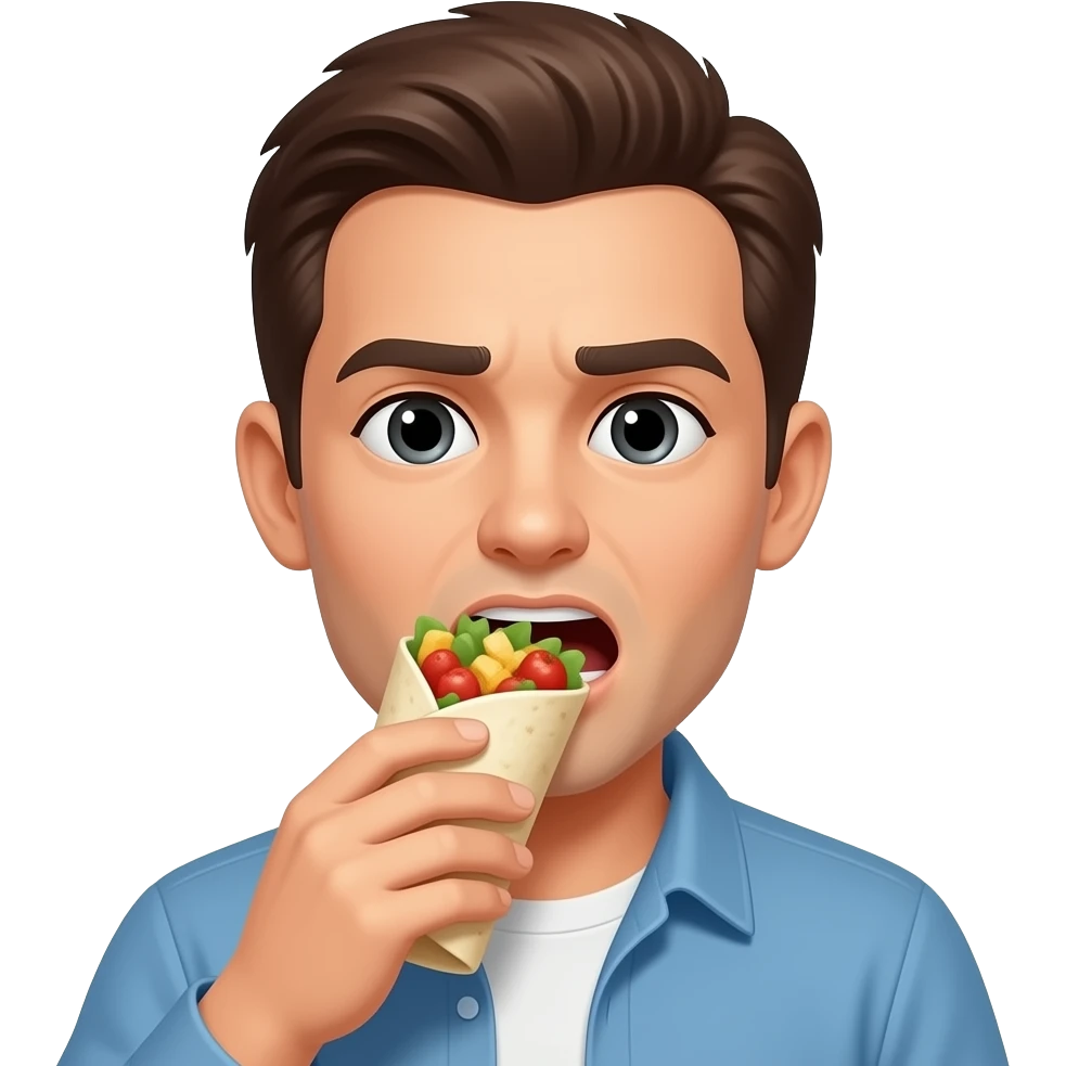 Choking on a burrito emoji