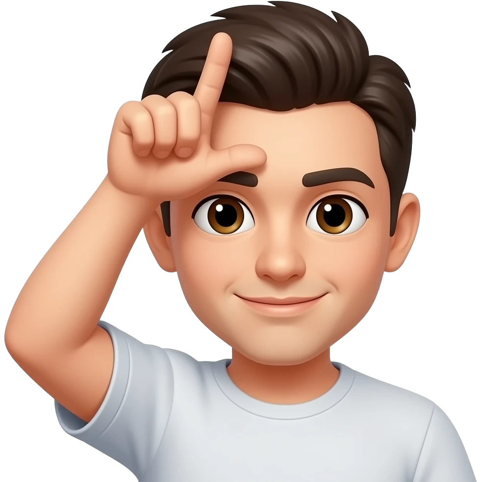 L fingers on forehead emoji