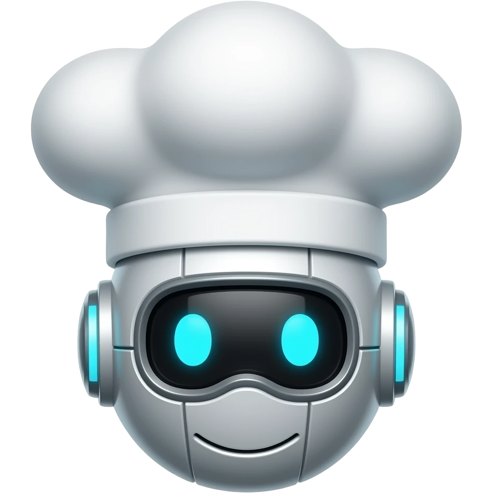robot head with chef hat emoji