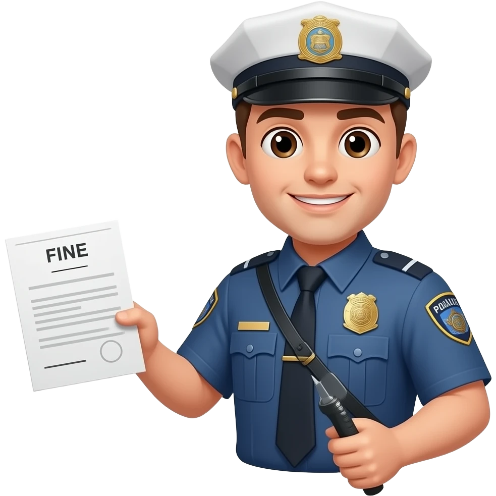 A police with a fine, 3D glossy Apple Genmoji style, soft shadows, white background, no text. emoji