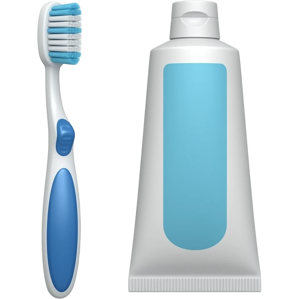 Toothbrush and toothpaste emoji