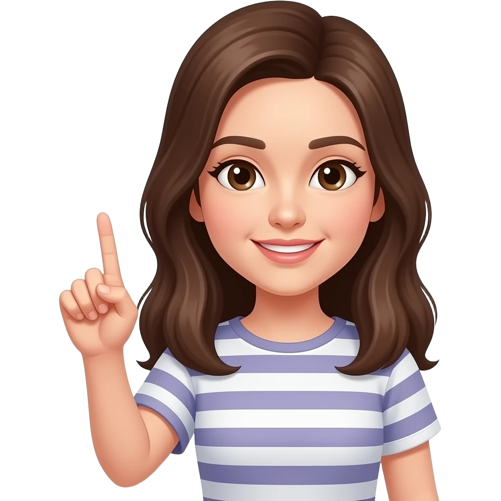 젊은 여자 사람이 손가락으로 가리키는 포즈 emoji