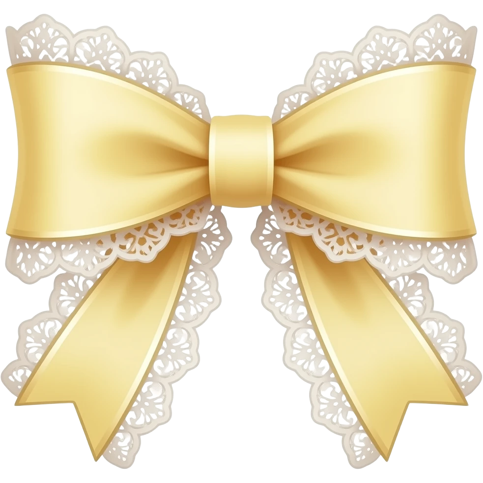 vintage rococo yellow pastel bow with lace and frills emoji