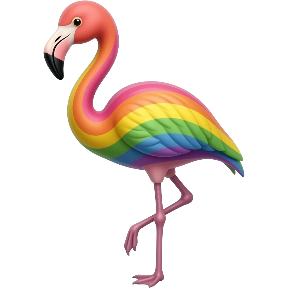 rainbow flamingo emoji