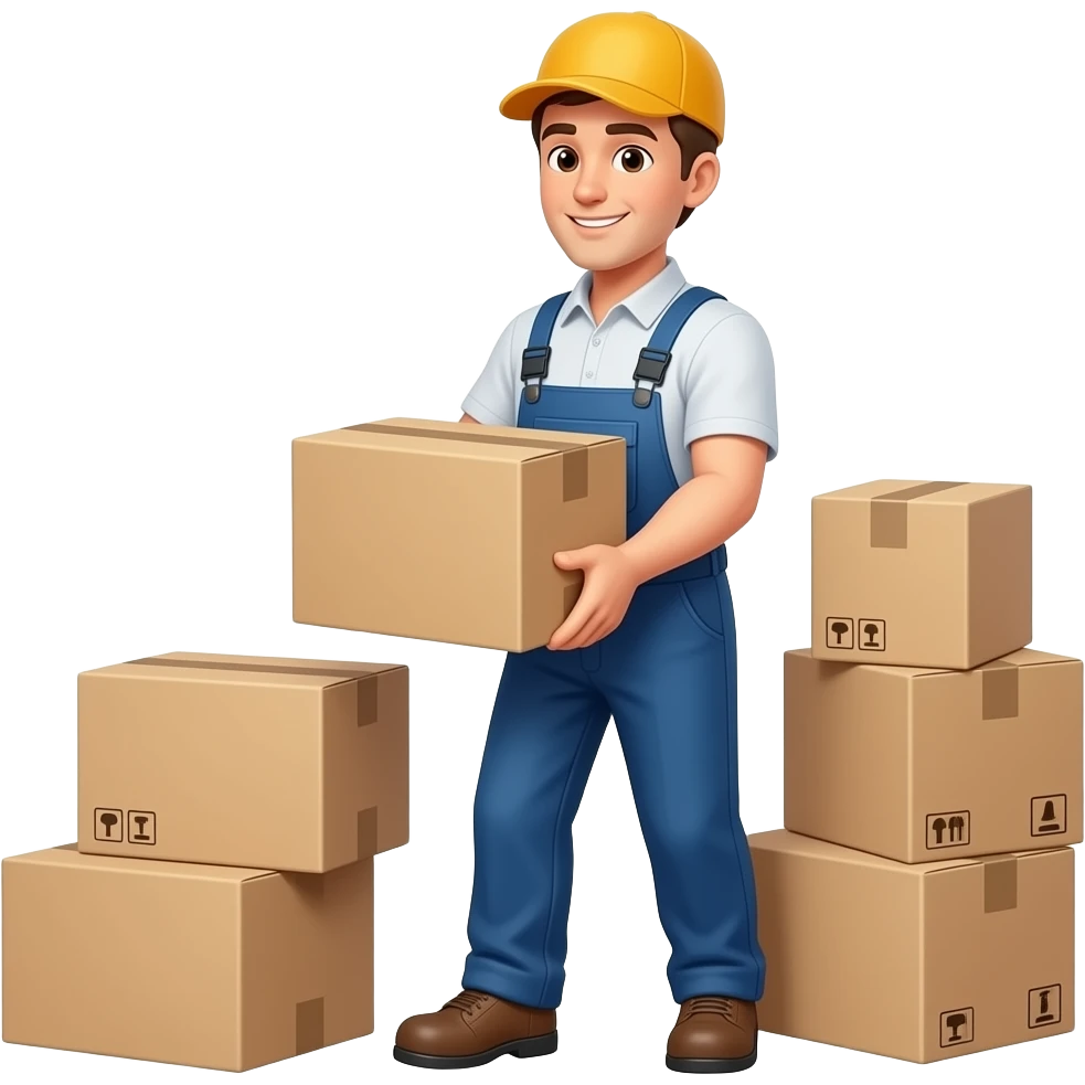 lifting boxes at work emoji