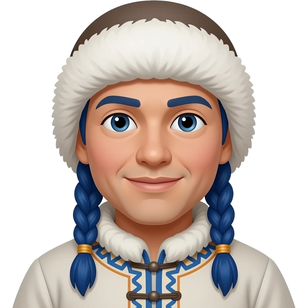 eskimo person  with blue braids emoji