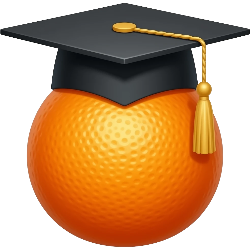 orange fruit using a graduation cap emoji