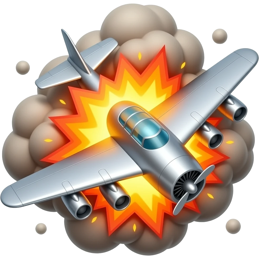 Un avión que explota emoji