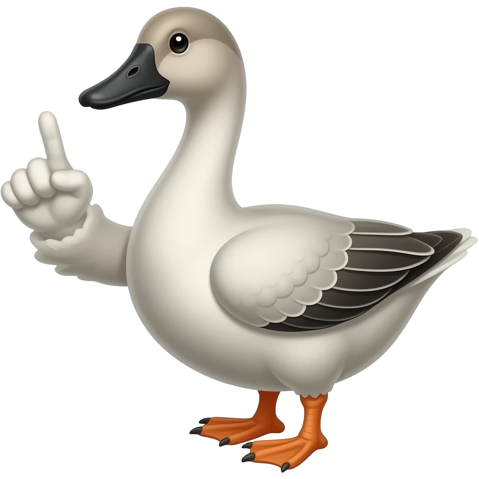 Гусь показывает средний палец emoji