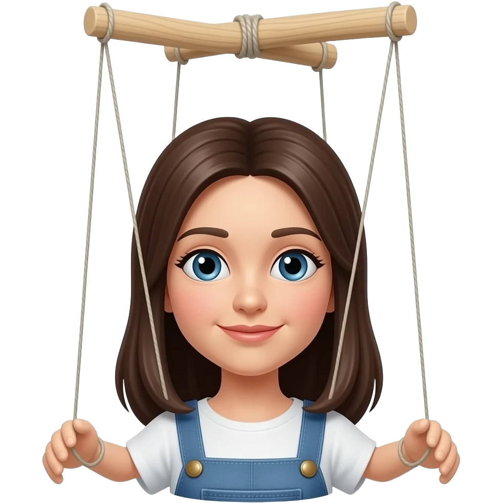 Women Wooden Puppet  on a string emoji