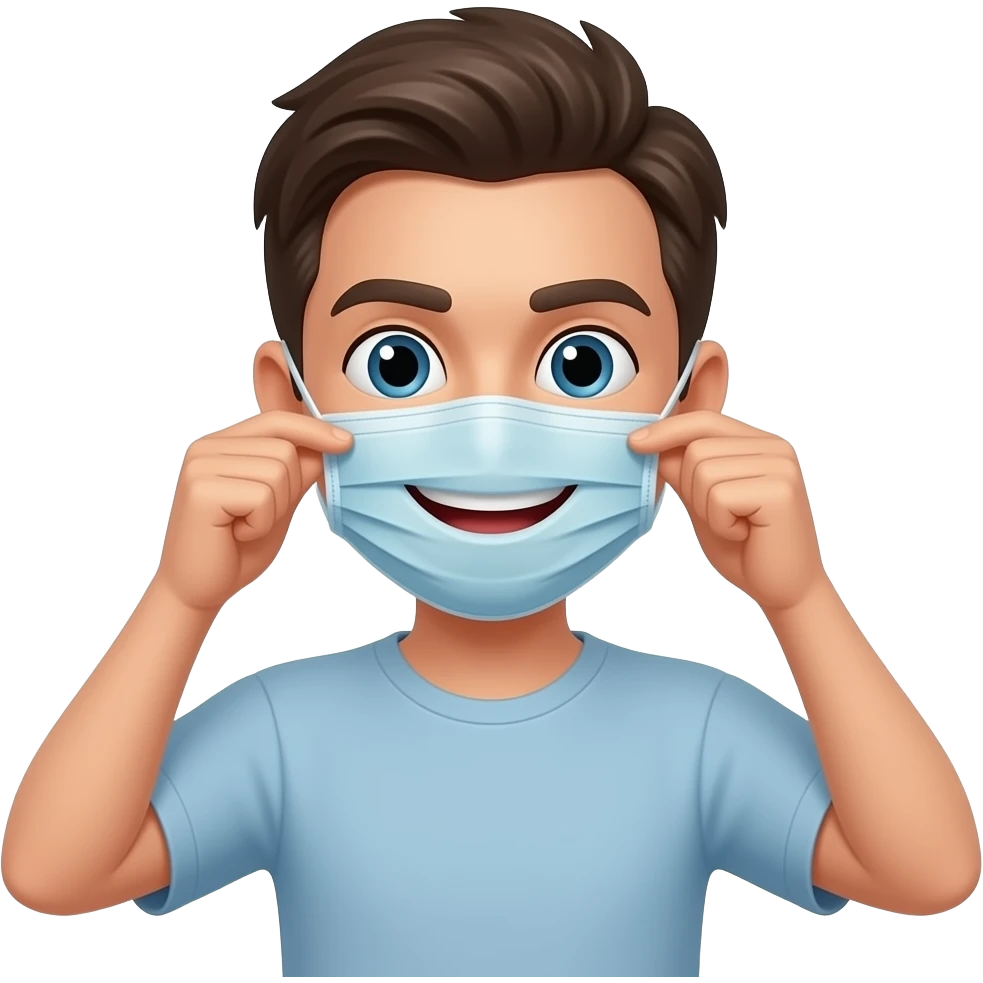 Person taking off a happy mask emoji