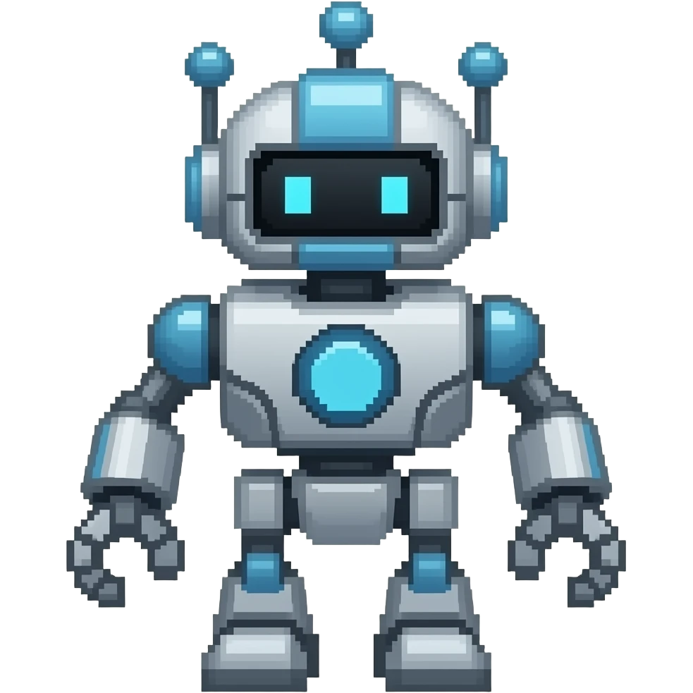 robot pixel art emoji