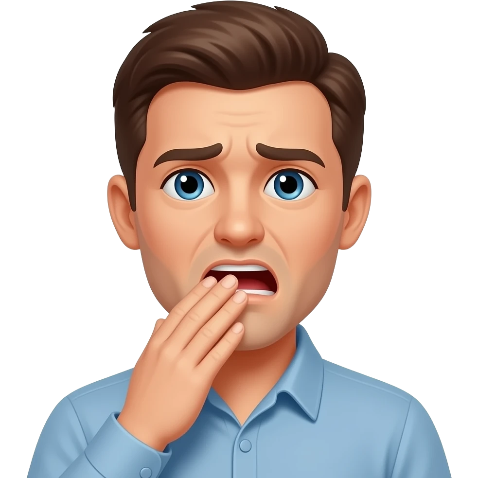 Un hombre con sin aire por ansiedad emoji