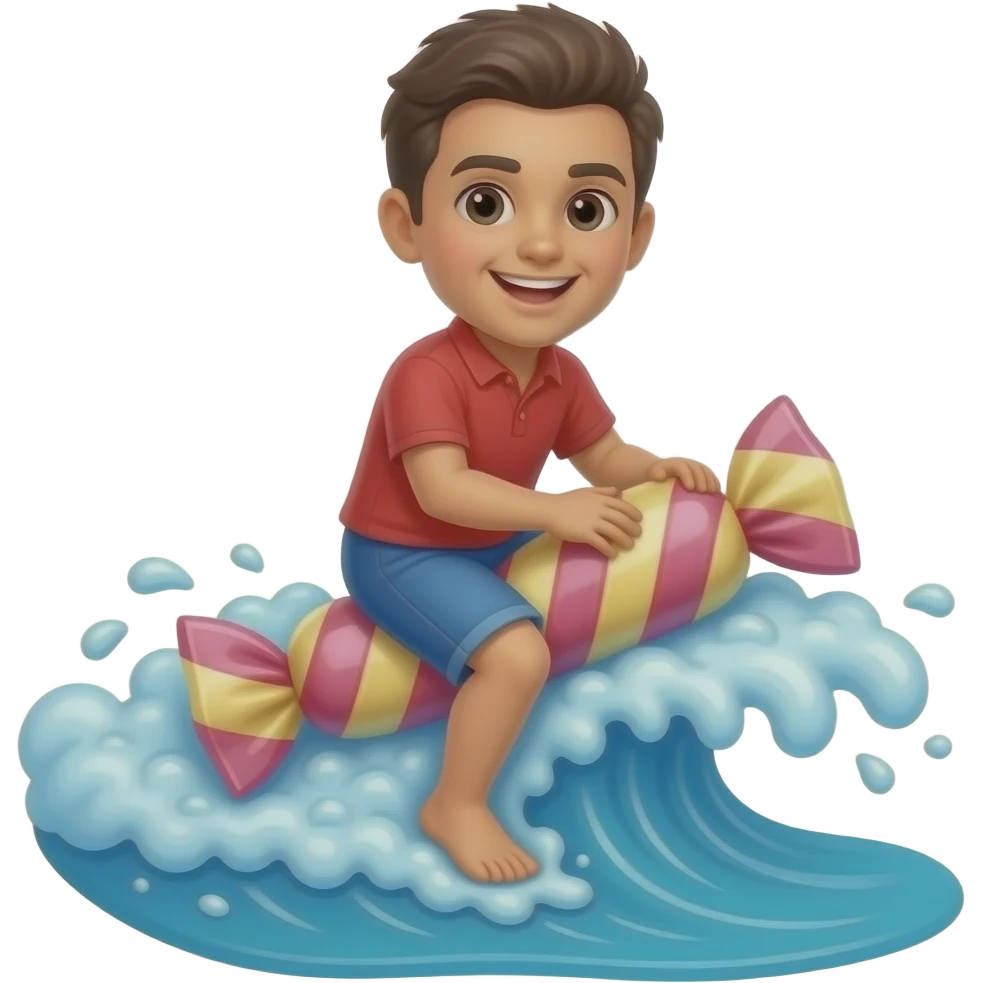 Candy riding a wave emoji