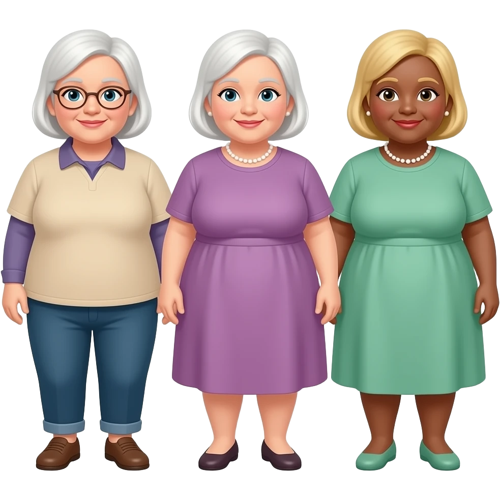 3 old gals two  white blonde one dark blonde that are fat emoji