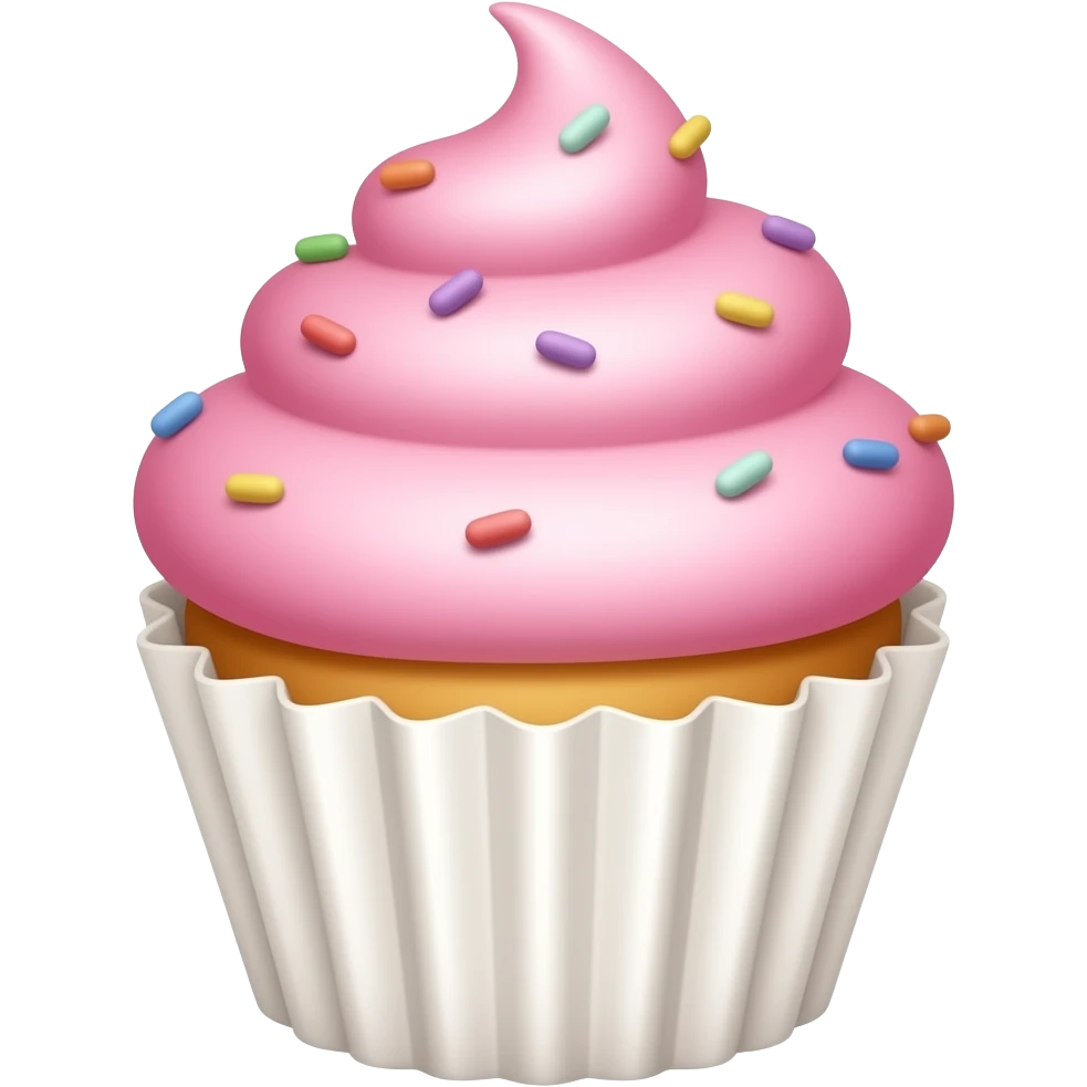 Cupcake with pink icing emoji