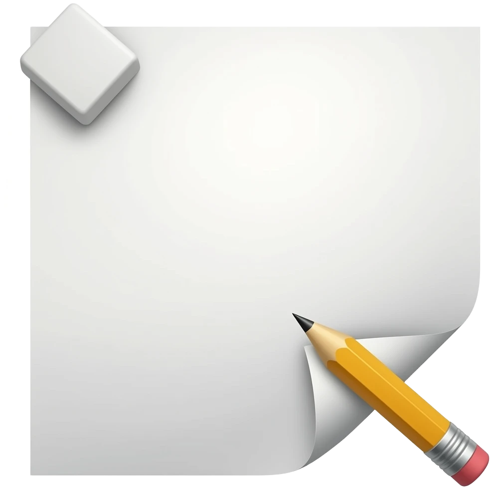 White Eraser and pencil on front of paper emoji