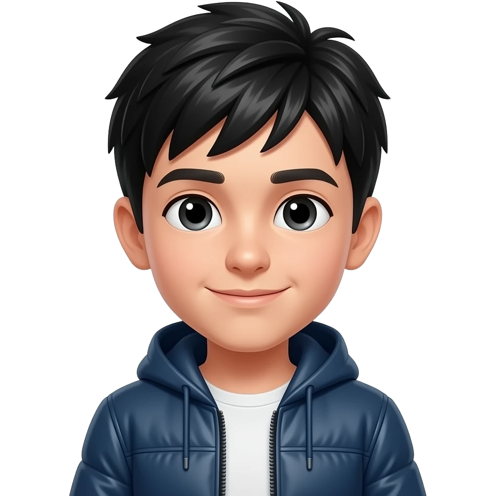 boy jacket black hair emoji