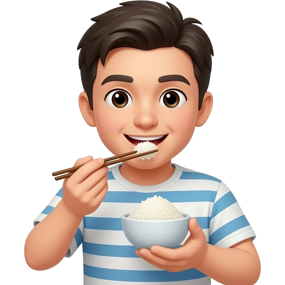 I eat rice words emoji