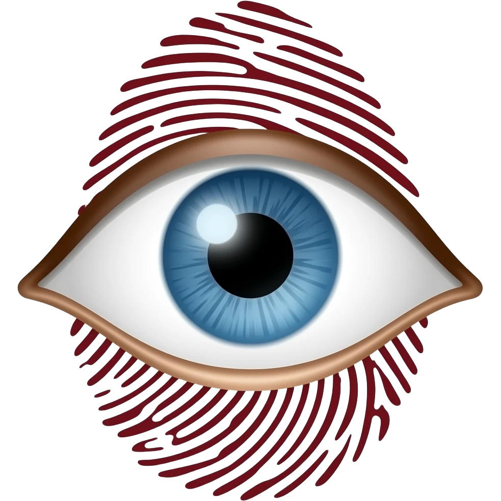 Create a sharingan eye emoji for fingerprint emoji