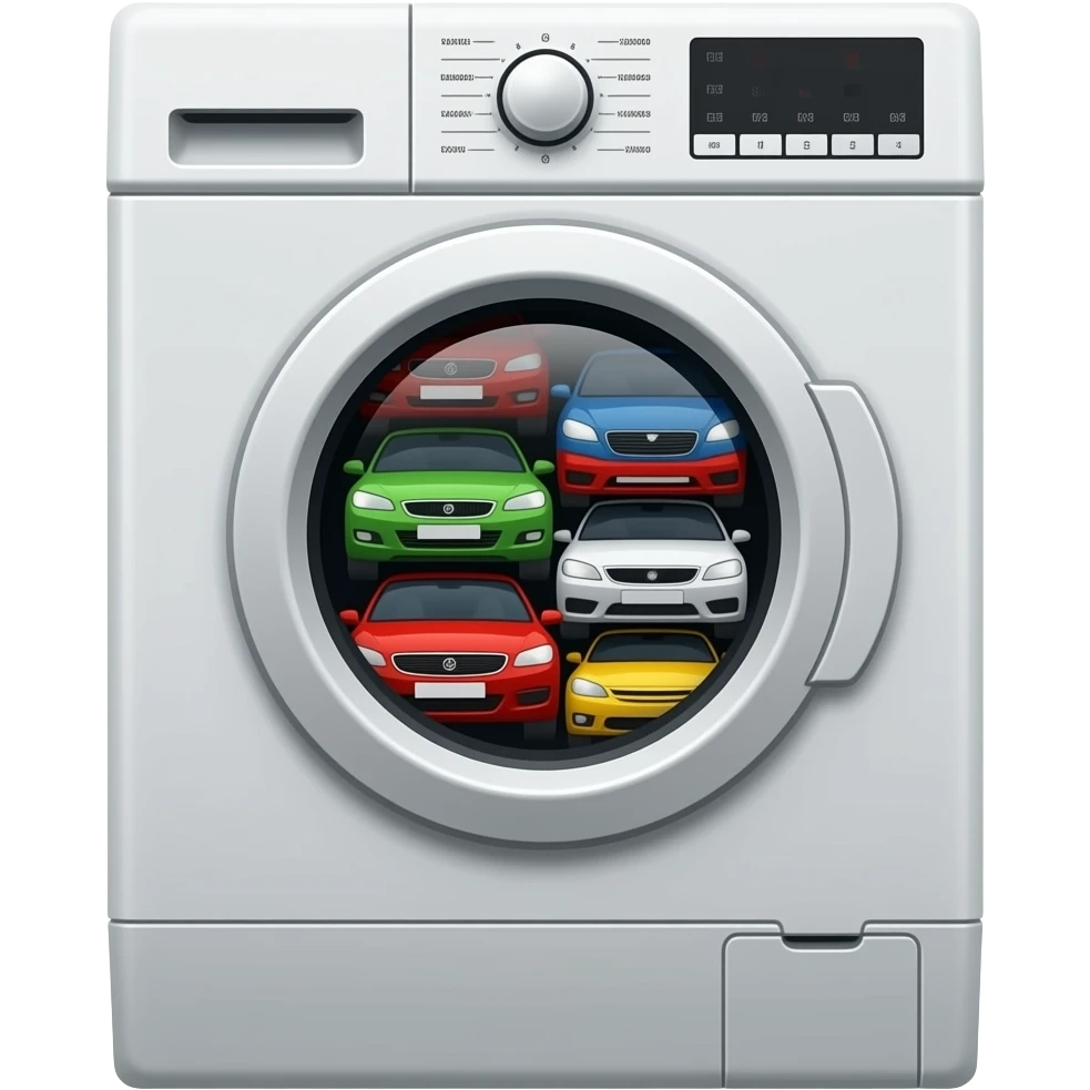 Washing machine full of cars emoji