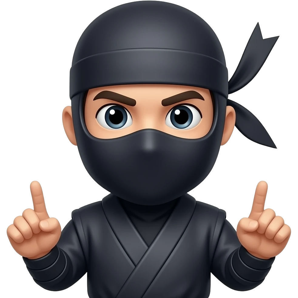 Ninja emoji with man gesturing emoji