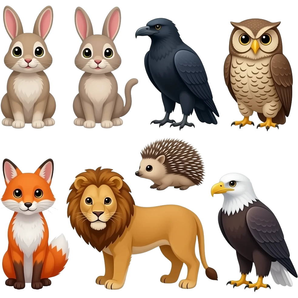 🐈🐇🐦‍⬛🦅🦉🦊🦔🦁🦅 emoji