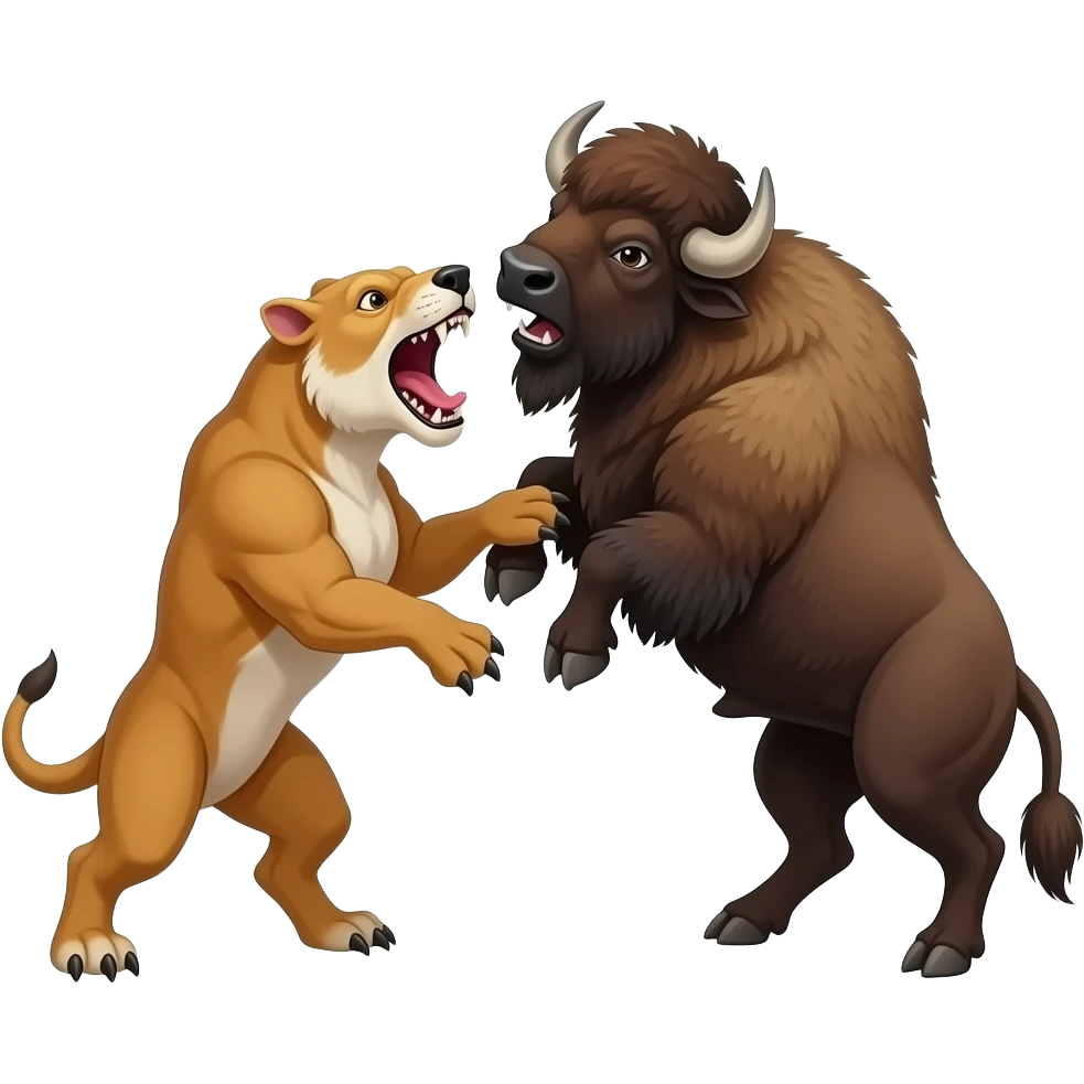Smilodon and bison battle emoji