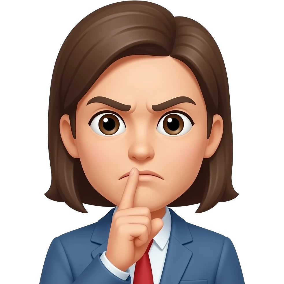 🙎+🤫+🧏 emoji