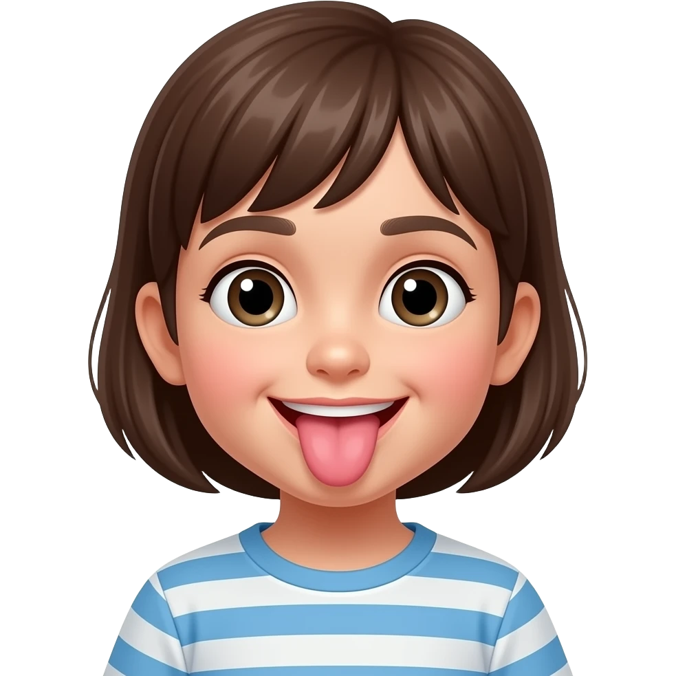 child sticking tongue out emoji