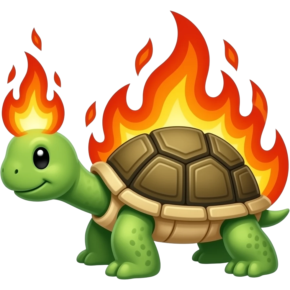 turtle red fire emoji