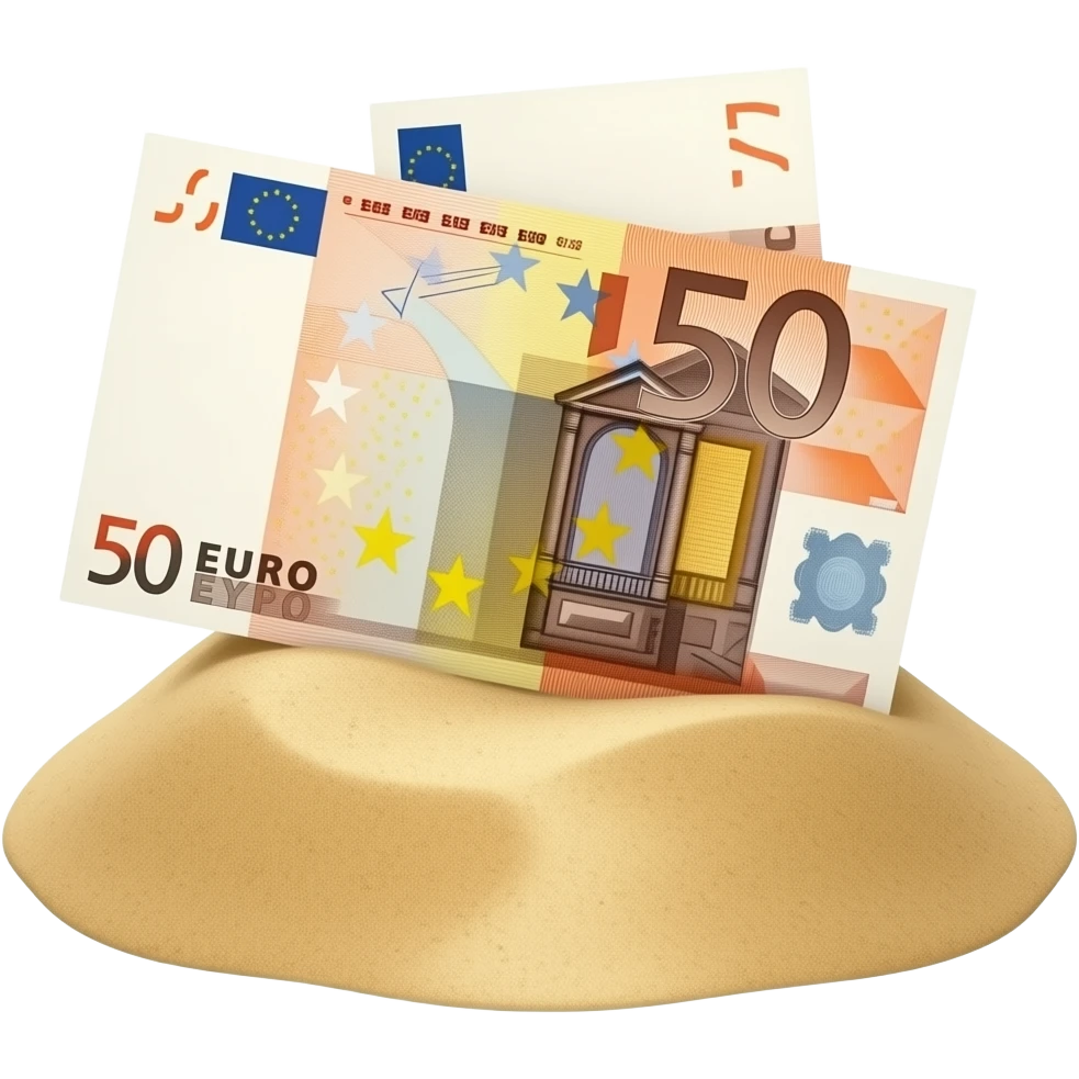 17,5 million euro placed in the sand emoji