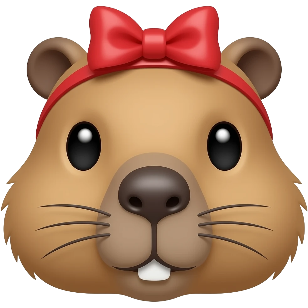 capybara face with a bow in its head emoji