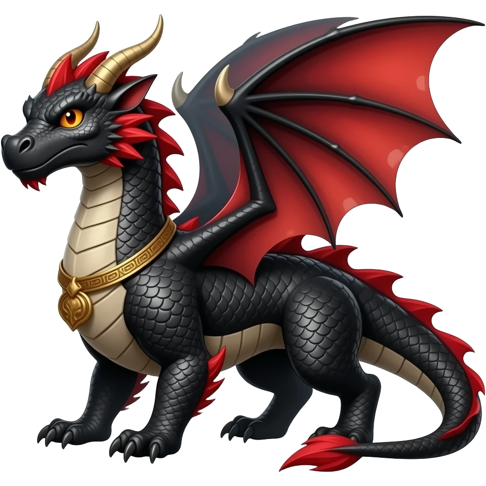 Dragon black and red divine emoji
