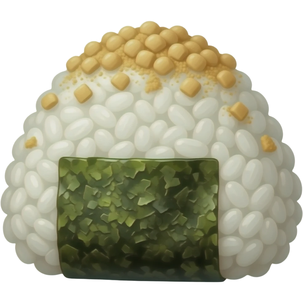 Rice molded into a ball shape with seaweed powder emoji