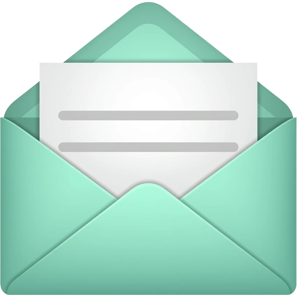 Cute mint envelope letter emoji