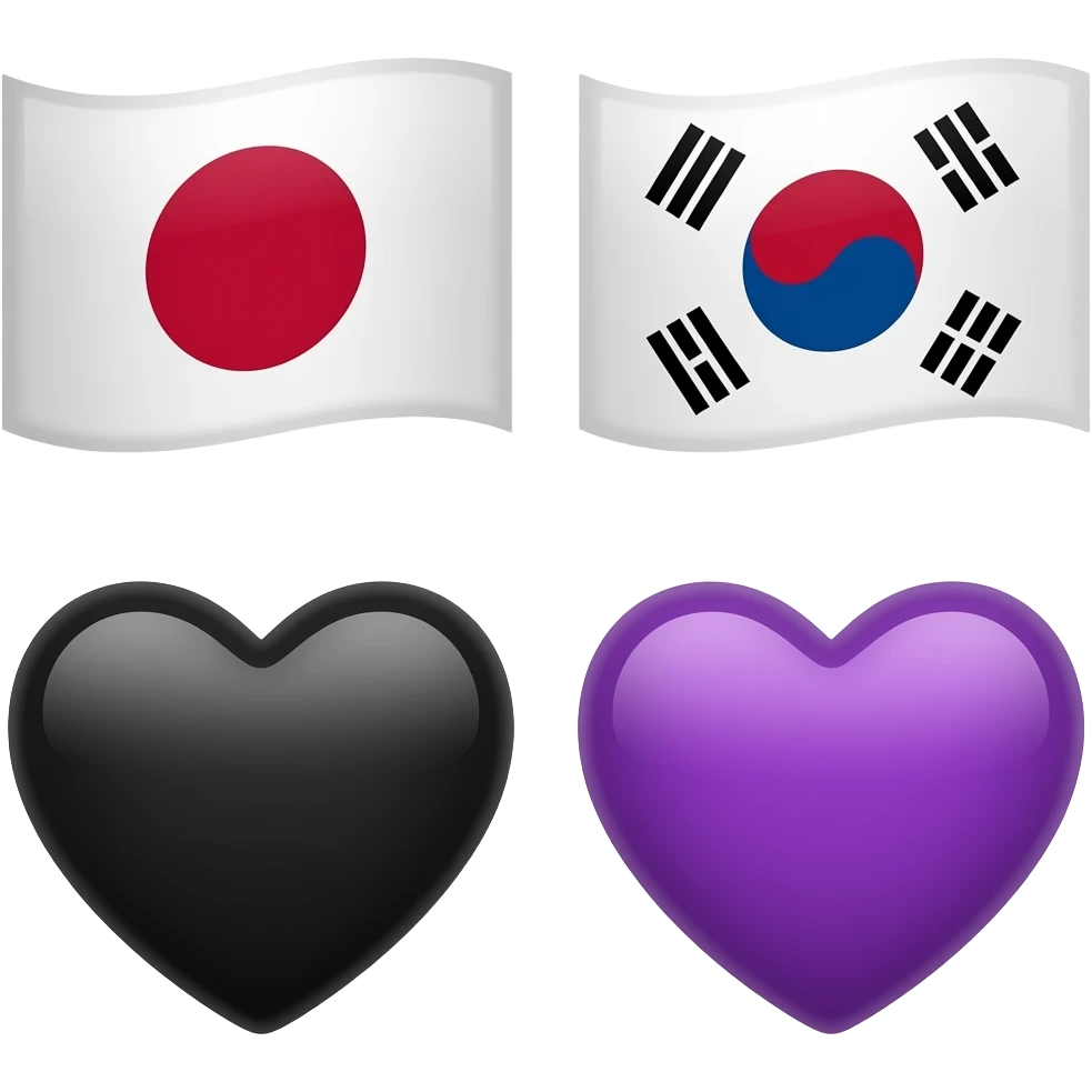 🇯🇵🇰🇷🖤💜 emoji