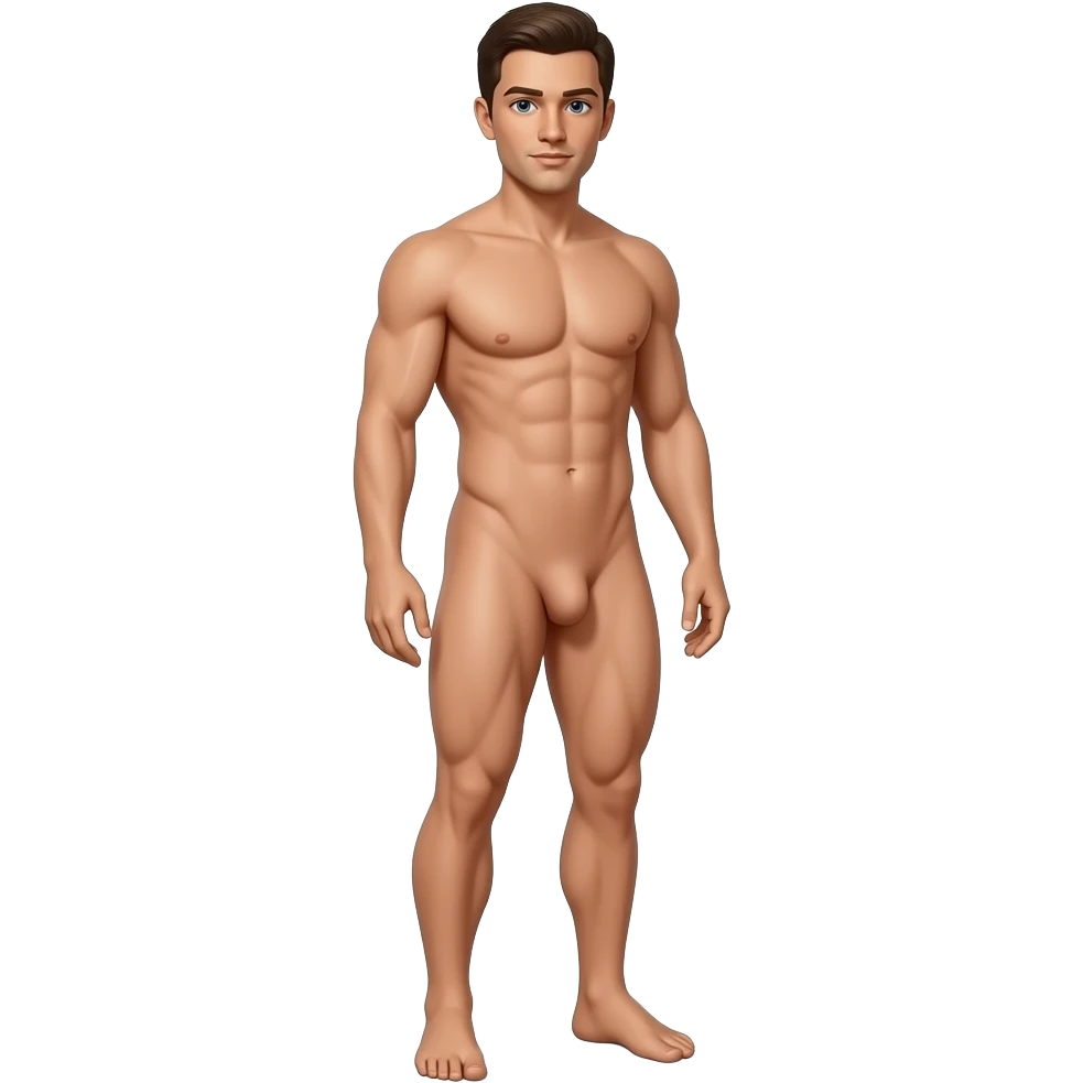 Naked man full body Cover the penis emoji