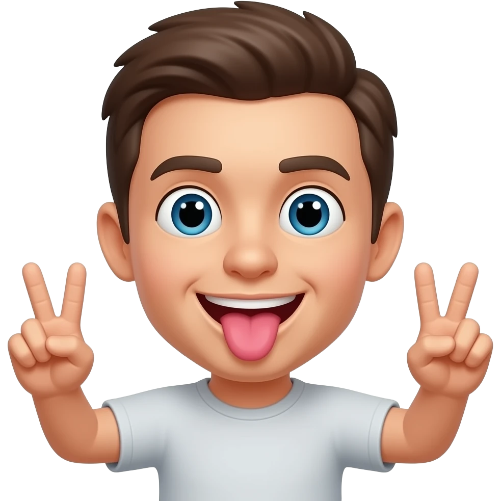 ✌🏽😜✌🏽not human emoji