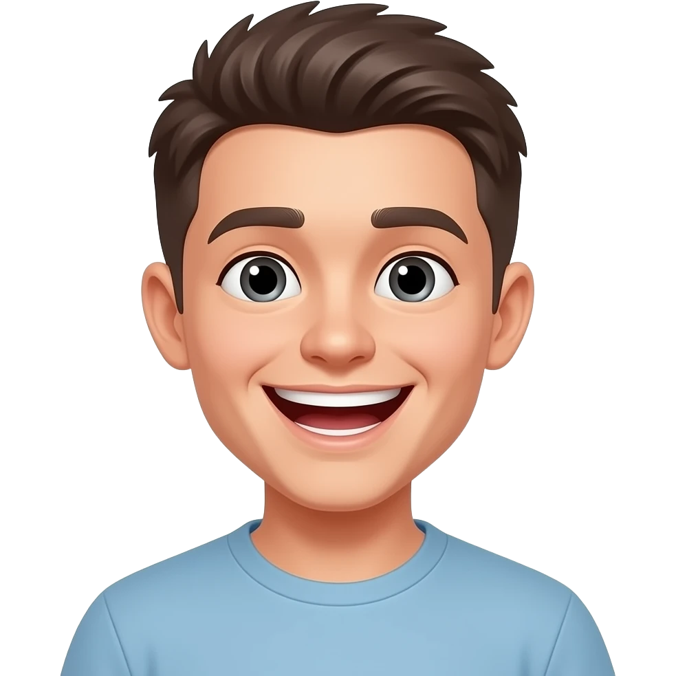 Um homem adolescente Cabelo lol fed emoji