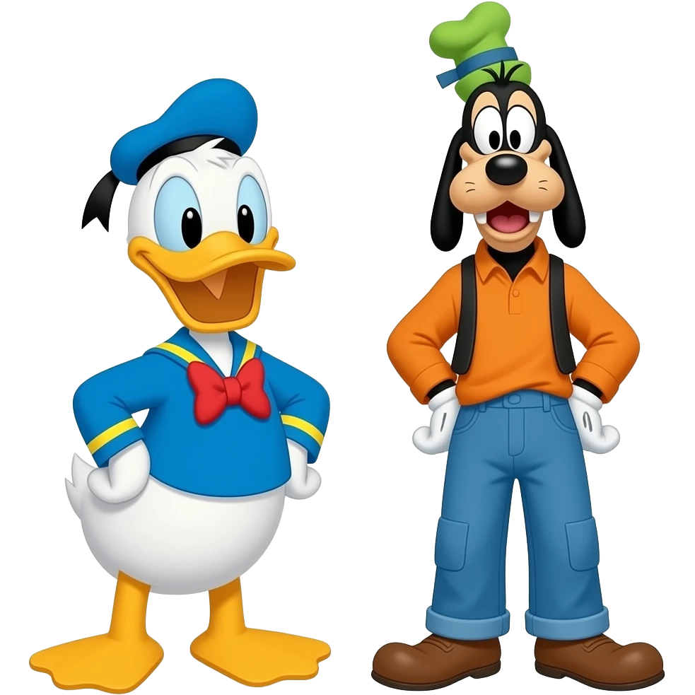 Donald Duck and Goofy Full Body emoji | AI Emoji Generator