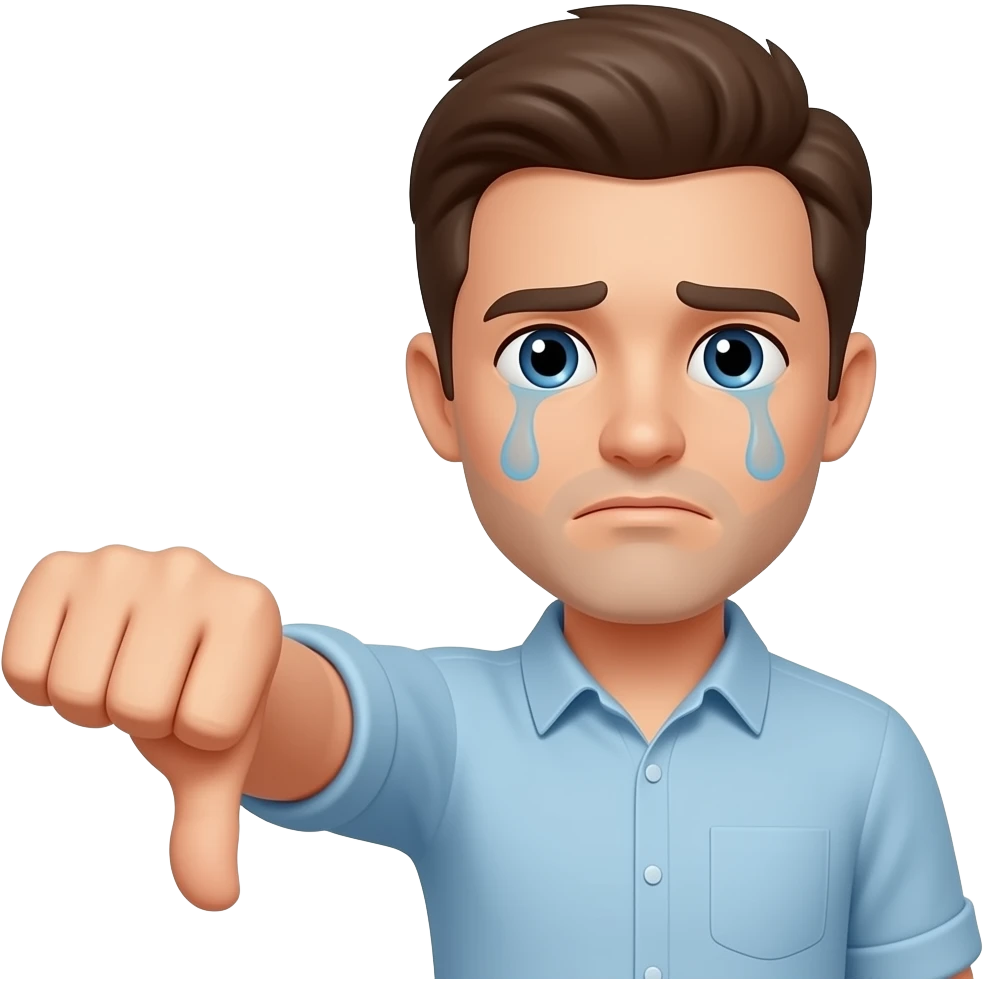 thumbs down with sad face emoji