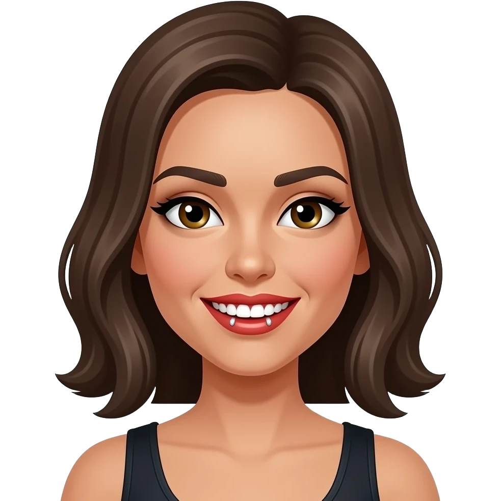 I woman wearing red grillz emoji