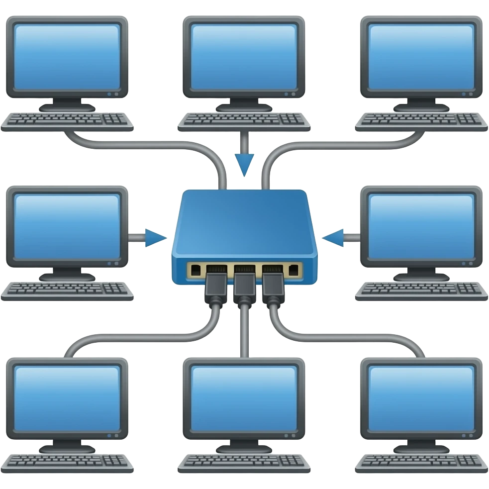 creame un emoji de un HUB que se de a entender que conecta computadoras ...