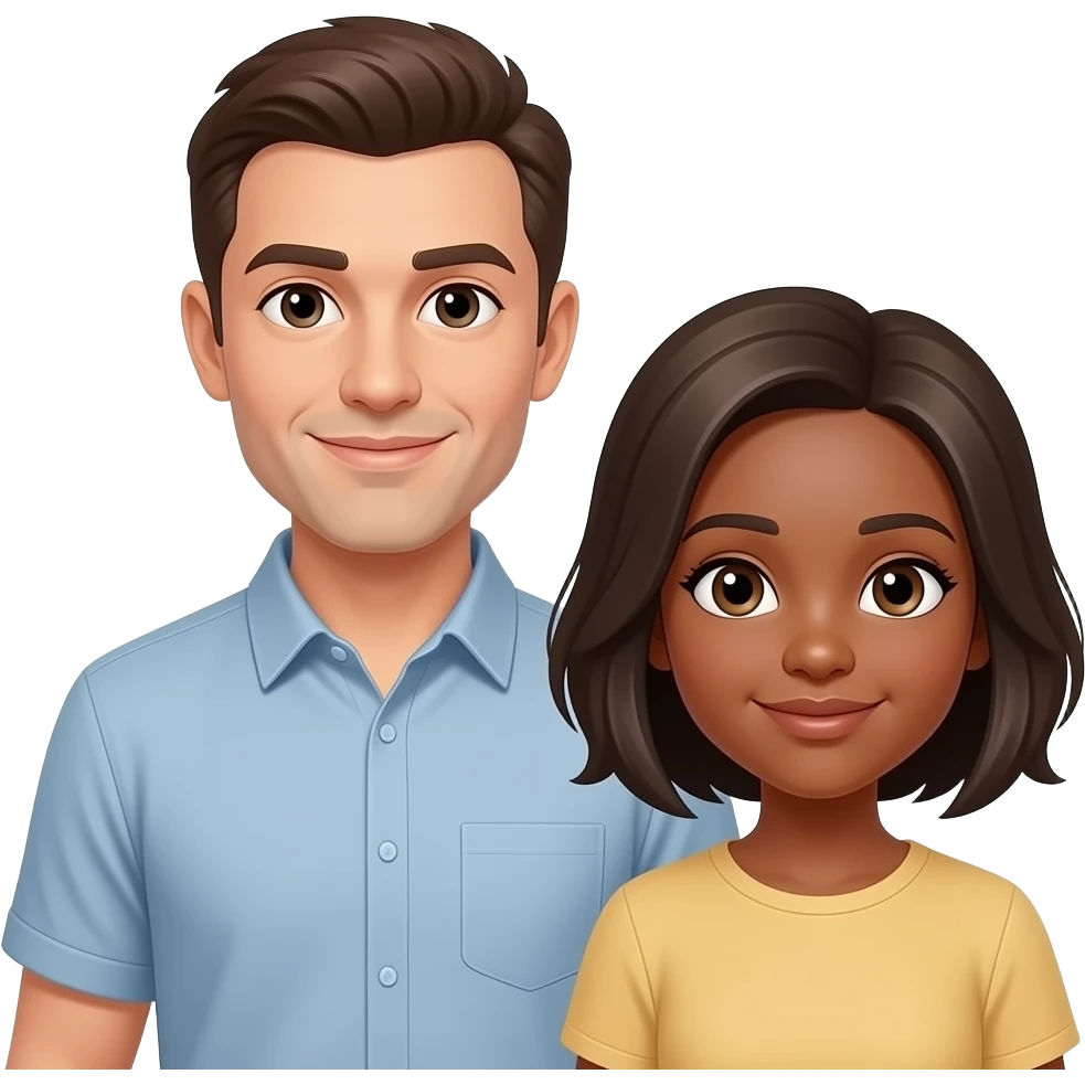 Light skin tall dude and short brown skin girl emoji